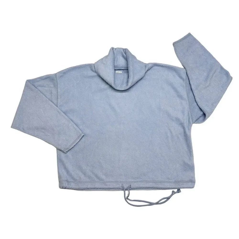 Aerie Light Blue Women’s Cowl Neck Drawstring Oversized Sweater Women’s Size XS
